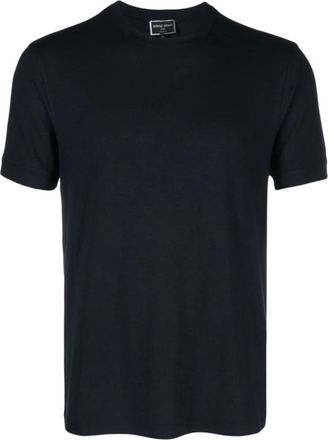 Giorgio Armani Icon T-shirt met ronde hals - Heren - T-shirts - Blauw - 3XL - Tops
