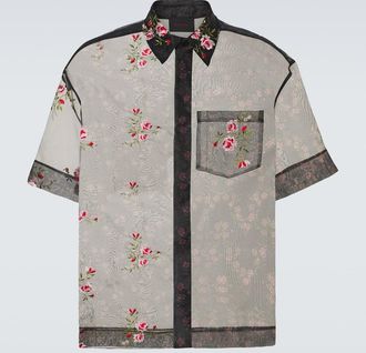 Simone Rocha Floral sheer organza shirt