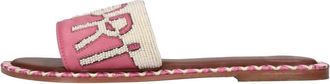 De Siena shoes Beaded Mule with Raffia Trim - Dames - Sandalen - Veelkleurig - 41 EU - Leer - Schoenen