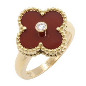 Van Cleef & Arpels Clear Red Color Yellow Gold Yellow Gold (18K) Band Ring (Pre-Owned)