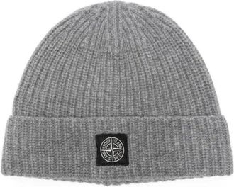 Stone Island Ribbed Logo-Patch Beanie