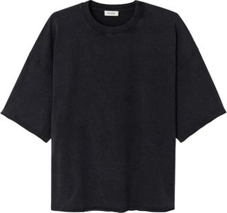 American Vintage Afoma T-shirt - Heren - Tops - Blauw - Maat: M/L Katoen