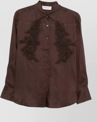 Ermanno Scervino collared neck straight shirt embroidered long sleeves