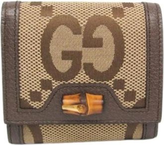 Gucci Pre-owned Diana Jumbo GG 658635 Portemonnee - Dames - Vintage Accessoires - Beige - ONE Size - Leer - Vintage