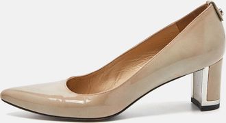 Stuart Weitzman Grey Patent Leather Pointed Toe Pumps