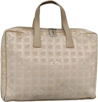 Chanel Pre-owned Handbags, female, Beige, Size: ONE SIZE Pre-owned Vintage Nylon Hand Bag
