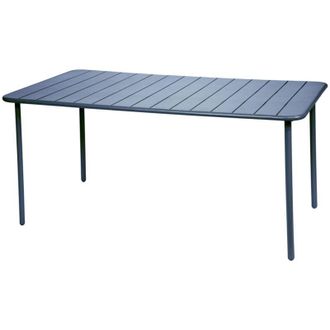 Sweeek 6-8 seater rectangular steel garden table, Amelia 160cm, Marine blue, 160x90x72.5 cm
