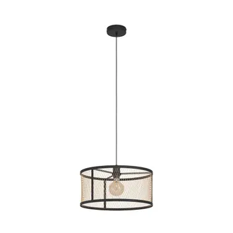 Eglo Lampada A Sospensione Dello Nero Nero, Ottone H: 110 &Oslash;: 45 Cm Dimmerabile