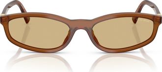 Miu Miu 54mm Irregular Sunglasses in Opal Ambra /Yellow at Nordstrom