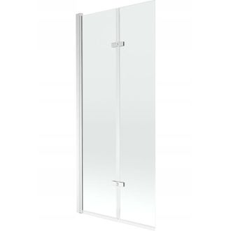 Desconocido Desconocido - Mampara De Ba&ntilde;era 2 Hojas Vidrio Transparente, 80x150 Cm, Perfil Cromo