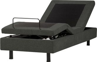 Beliani Cama Articulada El&eacute;ctrica Moderna Mando A Distancia Ajustable Sin Cabecero Poli&eacute;ster Gris Oscuro 80 X 200 Cm Duke Ii