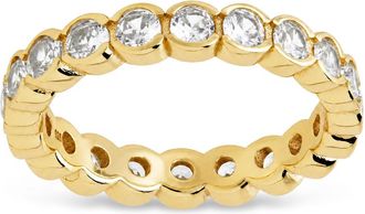 Sterling Forever Sterling Silver Clear Helene Bezel Eternity Band Ring