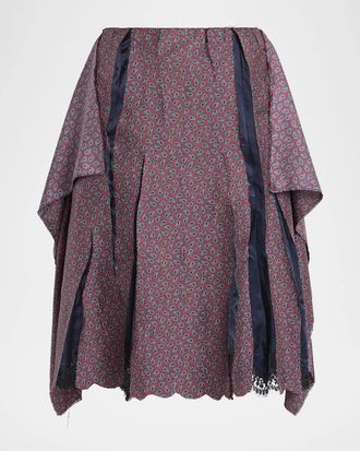Maison Margiela Fusion Printed Draped Midi Skirt
