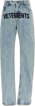 VETEMENTS Jeans met geborduurd logo - Dames - Jeans - Blauw - Maat: W29 Katoen