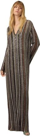 Missoni Long Dress With V-neck And Herringbone Stripe Knit in Multicoloured at Nordstrom, Size 46 It