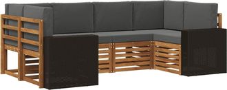 vidaXL Conjunto De Sof&aacute;s De Exterior 6 Uds. Natural Y Antracita Vidaxl