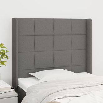 vidaXL Cabecero Con Orejas De Tela Gris Oscuro 103x16x118/128 Cm Vidaxl
