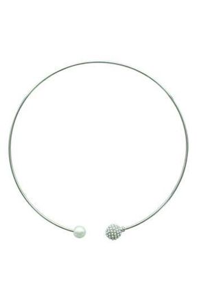 Olivia Welles Imitation Pearl Open Choker Necklace in Metallic at Nordstrom Rack