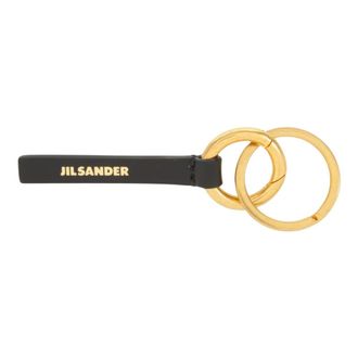 Jil Sander Accessoires, unisex, Zwart, ONE Size, Leer, Sleutelhanger