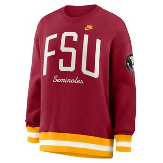 Nike Florida State Legacy Nike Womens College Pullover Crew in Red | 040H0K9VFSH-V89