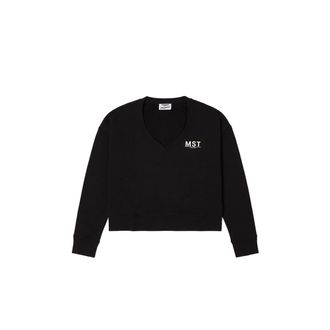 Freddy Felpa donna scollo a V comfort cropped basic