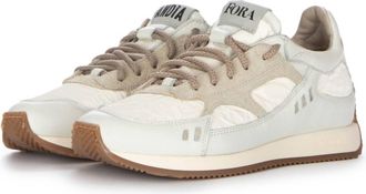 And&igrave;a Fora Womens Denver Suede Sneaker In Cream