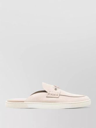 Christian Louboutin chanme leather loafers metal hardware rubber sole