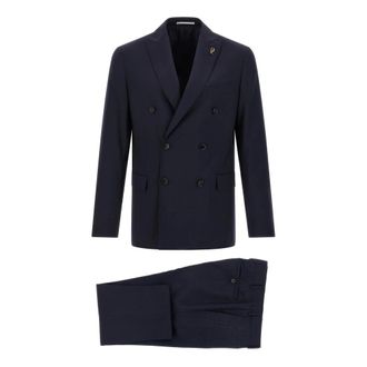 Pal Zileri Double Breasted Suits, male, Blue, 4XL, Lord Double-Breasted Suit