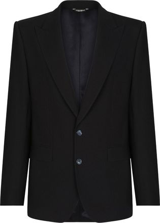 Dolce & Gabbana Sicilia-fit single-breasted suit - men - Rayon/Spandex/Elastane/Virgin Wool - 46 - Black
