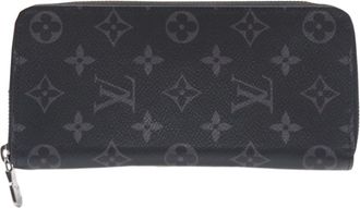 Louis Vuitton Black Gray Coated Canvas Long Wallet (Bi-Fold) (Pre-Owned)