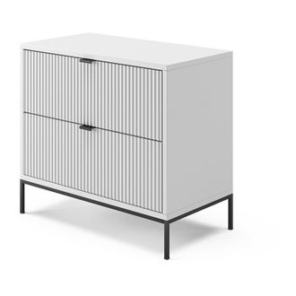 Vicco Mesilla De Noche Eliza, Blanco, 66 X 60 Cm Con 2 Cajones