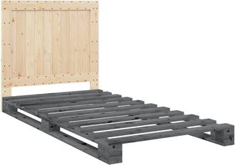 vidaXL Vidaxl - Estructura De Cama Con Cabecero Madera De Pino Gris 100x200cm