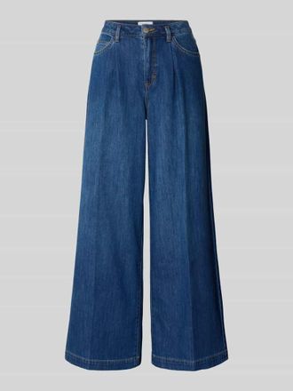 Comma Wide Leg Jeans mit Eingrifftaschen in Marine, Gr&ouml;&szlig;e 34/32