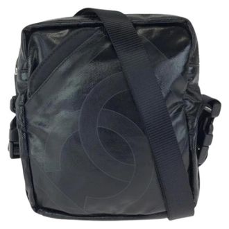 Chanel Pre-owned Cross Body Bags, female, Black, Size: ONE SIZE Pre-owned Vintage Canvas Shoulder Bag