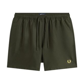 Fred Perry Beachwear, male, Green, Size: L Straight Cut Swim Shorts