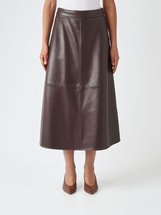 Max Mara S Max Mara High-Waisted A-Line Midi Skirt in Faux Leather