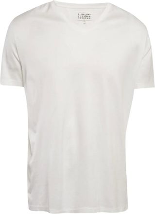 Maison Margiela T-shirt met V-hals - Wit