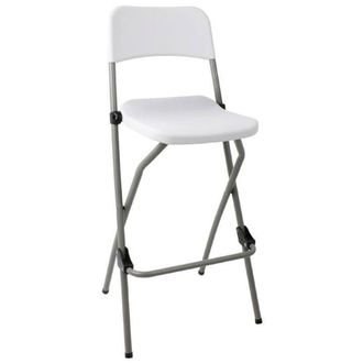 Netfurniture Bazon Folding Breakfast Bar Stool Indoor Outdoor Garden Use in White