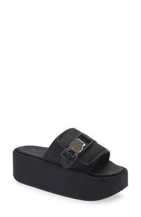 DKNY Vizer Platform Slide Sandal in Black/Shiny at Nordstrom Rack, Size 7.5