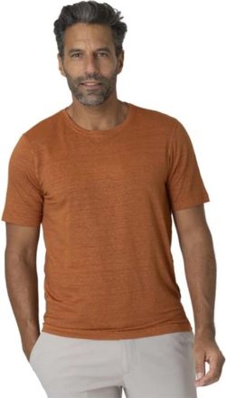 Gran Sasso Rondhals linnen T-shirt - Heren - T-shirts - Bruin - L - Linnen - Tops