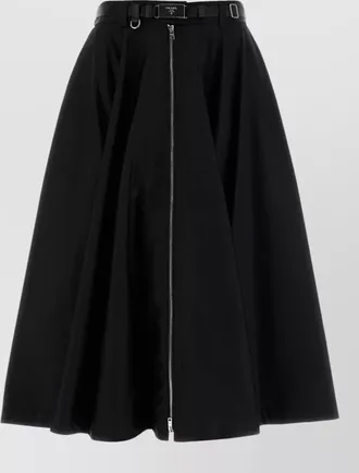 Prada recycled nylon flared midi skirt