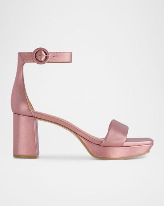 Bernardo Carla Metallic Ankle-Strap Sandals