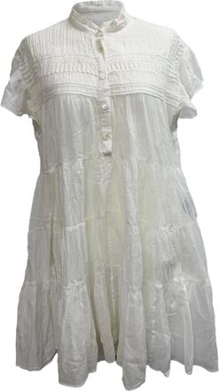 Isabel Marant Isabel Marant Pre-owned Womens Etoile Lanikaye Mini Dress in White Cotton - Ecru - Size EU 36 (Womens)