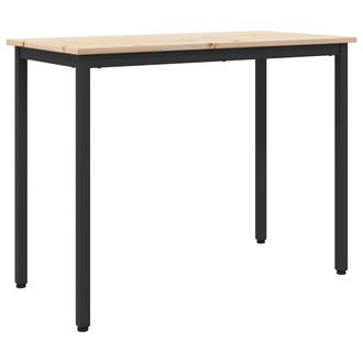 vidaXL Mesa Natural 100 X 50 X 77 Cm Madera Ingenierizada Y Acero Vidaxl