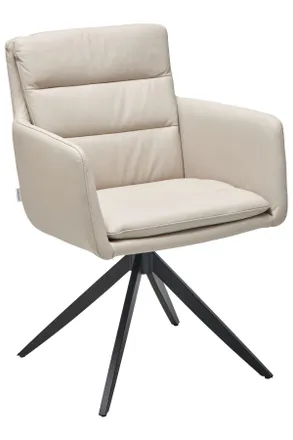 Livetastic Armlehnstuhl, Beige, Metall, Leder, Echtleder, B&uuml;ffelleder, A-Form, 60x88x62.5 cm, Esszimmer, St&uuml;hle, Lederst&uuml;hle