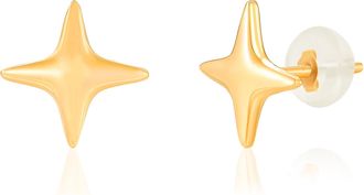 MAX + STONE Solid 10K Yellow Gold Star Stud Earrings