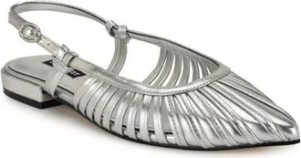 Nine West Duria Slingback Flat in Silver 040 at Nordstrom, Size 12