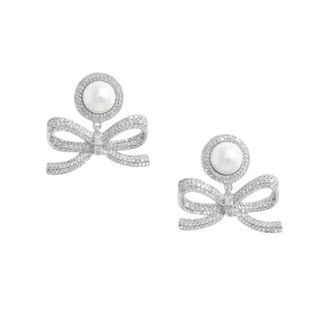 Self Portrait Crystal Droplet Earrings - Dames - Oorbellen - Grijs - ONE Size - Accessoires