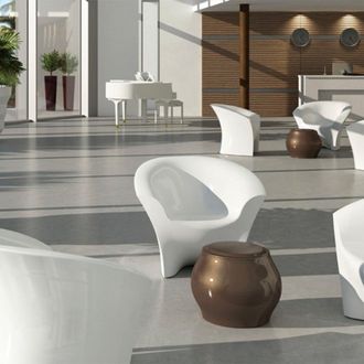 Plust Sill&oacute;n Club De Dise&ntilde;o Moderno Para Terraza Bar Restaurante Ohla - Blanco