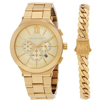 Michael Kors Billie Chronograph Quartz Gold Dial Mens Watch MK9270SET
